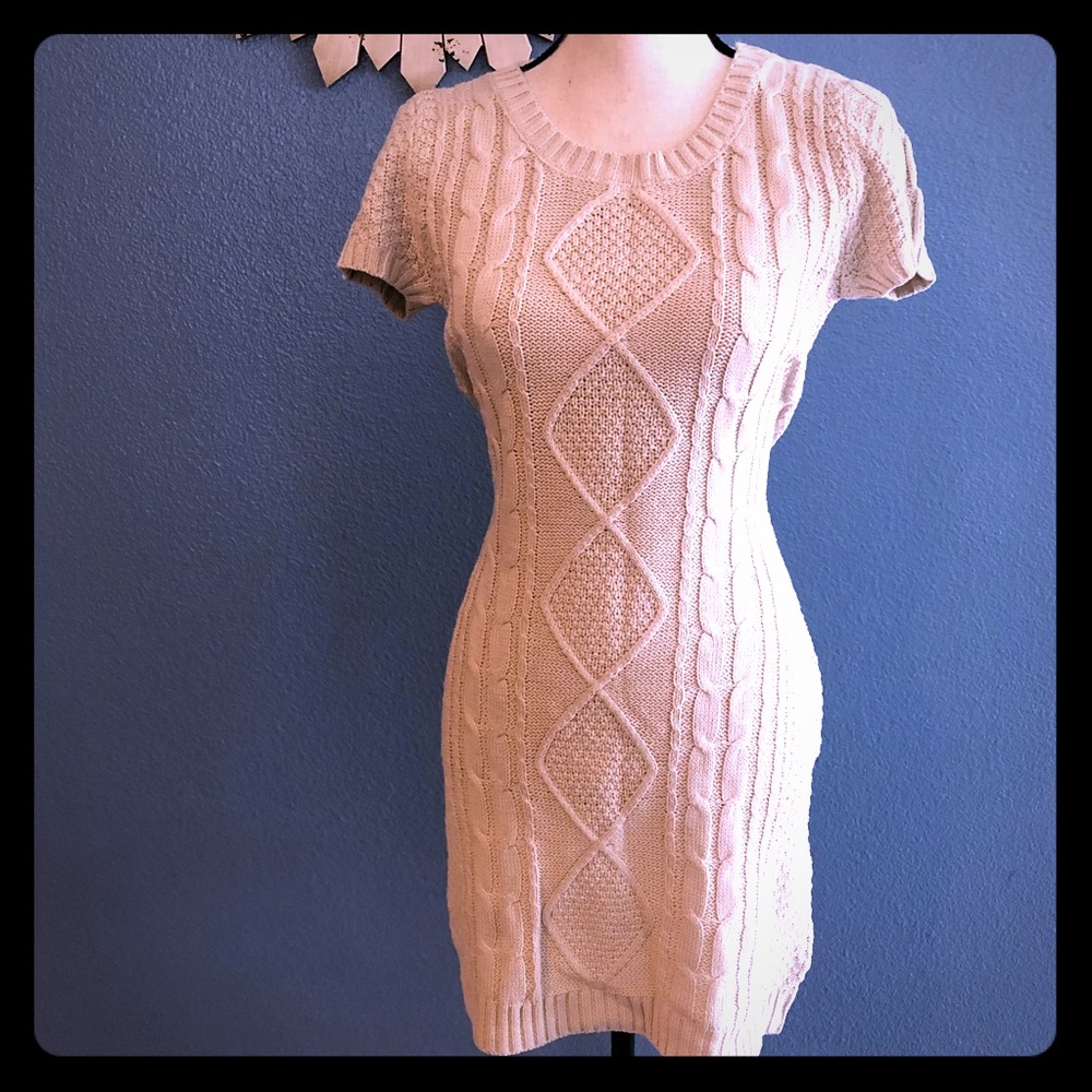 🆕 Cable Knit Dress Sweater Ivory Charming Charlie
